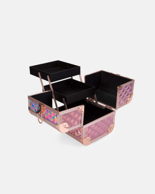 Makeup Case Diamond Mini Holographic Rose Gold (MB152M Big Diamond K107 9)