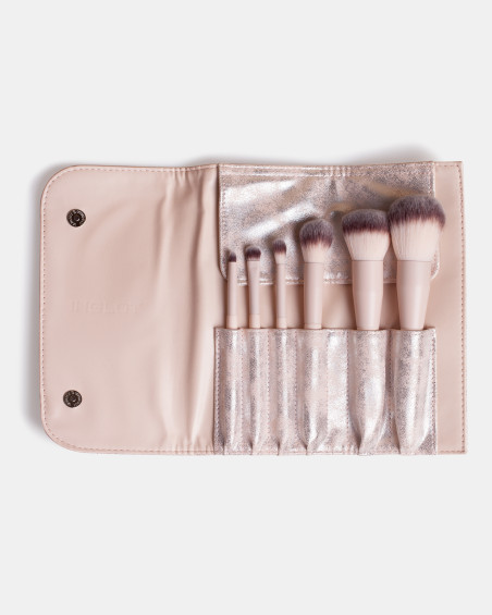 Makeup Brush Set in Silver Case