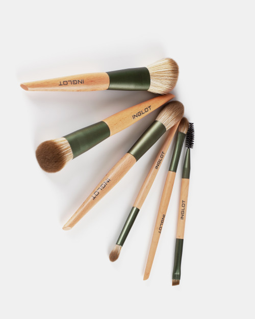 Set De Pinceaux Maquillage Dans Un ÉTui (Vert)